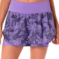 - Women's Road All Over Print 2-N-1 3.5'' Short - Laufshorts>Asics Hot