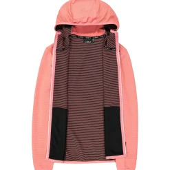 - Women's Striped Jacquard Jacket Fix Hood - Fleecejacke><noscript><img width=