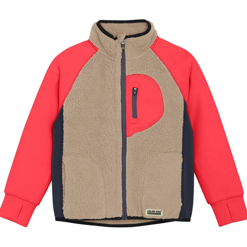 Kinder Color Kids - Kid's Teddy Jacket with Fleece Sleeves - Fleecejacke