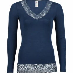 Outlet - Women's Shirt L/S mit Spitze - Seidenunterwäsche Alltagsbekleidung|Merinounterwäsche