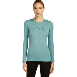 - Women's Merino 200 Oasis L/S Crewe Rainer Ridge - Merinounterwäsche>Icebreaker Clearance