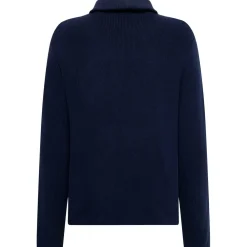 KnowledgeCotton Apparel - 1/2 Neck Zip Merino Wool Rib Knit - Merinopullover