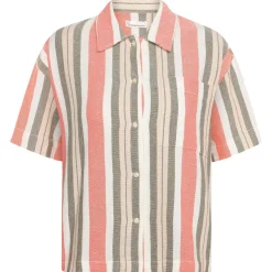 KnowledgeCotton Apparel - Women's Striped S/S Shirt - Bluse^ Shirts, Hemden & Longsleeves|Alltagsbekleidung