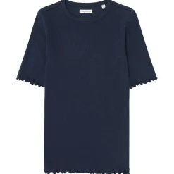 - Women's Rib Tee Ruffle Hemming - T-Shirt><noscript><img width=