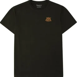 KnowledgeCotton Apparel - S/S Heavy Single Owl Emb. At Chest - T-Shirt
