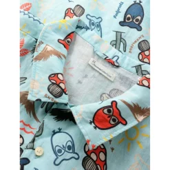 KnowledgeCotton Apparel - Box S/S AOP Linen Shirt - Hemd