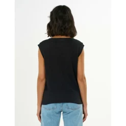 - Women's Loose Fold Up Linen - Top><noscript><img width=