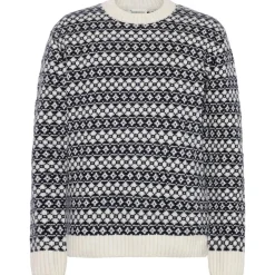 - Fair Isle Crew Neck Lambswool Knit - Wollpullover>KnowledgeCotton Apparel
