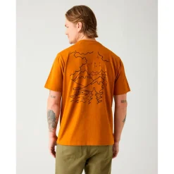 KnowledgeCotton Apparel - S/S Heavy Single MTN Back Print - T-Shirt