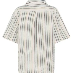 - Women's Seersucker Stripe Short Sleeved Shirt - Bluse>KnowledgeCotton Apparel Online