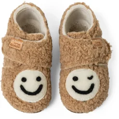 Living Kitzbühel - Kid's Smiley Plüsch-Klettschuh - Hausschuhe Kinder Hüttenschuhe