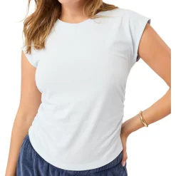 Online - Women's Side Ruffled Top - T-Shirt Yogabekleidung|Fitnessbekleidung