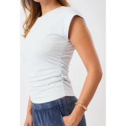 Online - Women's Side Ruffled Top - T-Shirt Yogabekleidung|Fitnessbekleidung