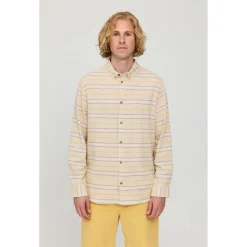 - Striped Linen-Mix Shirt - Hemd>Mazine New