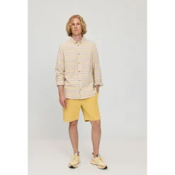 - Striped Linen-Mix Shirt - Hemd><noscript><img width=