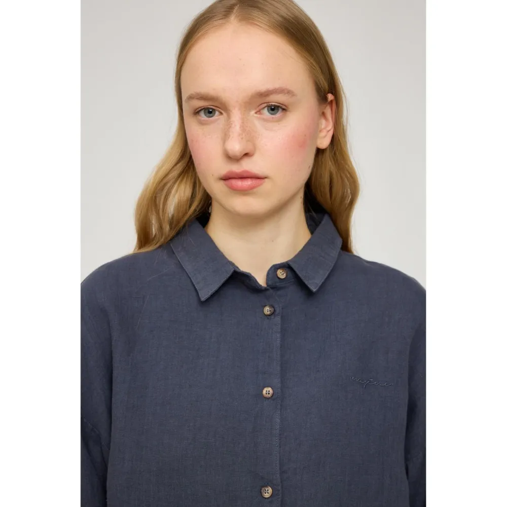 Mazine - Women's 3/4 Sleeve Linen Shirt - Bluse