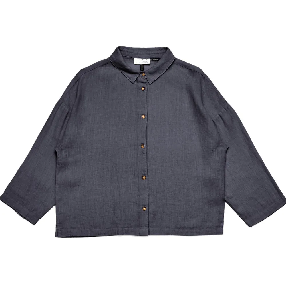 Mazine - Women's 3/4 Sleeve Linen Shirt - Bluse