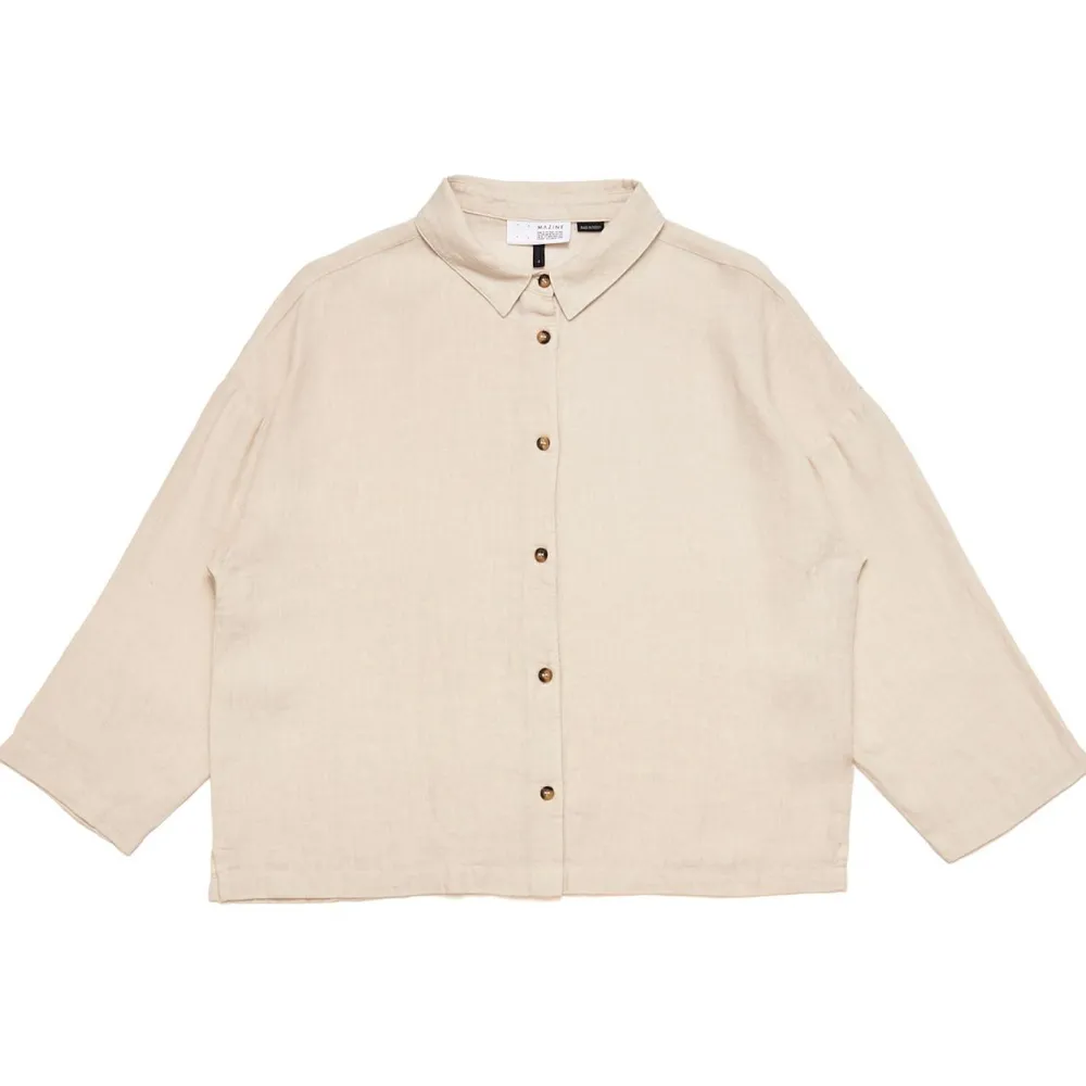 Mazine - Women's 3/4 Sleeve Linen Shirt - Bluse