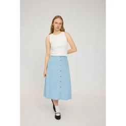 - Women's Denim Midi Skirt - Rock><noscript><img width=