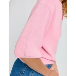 Mazine - Women's Half Sleeve Knit Jumper - Pullover