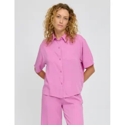 Mazine - Women's Short Sleeve Viscose Shirt - Bluse