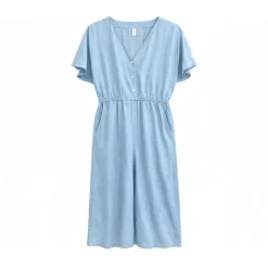 - Women's Wide Leg Tencel Jumpsuit - Jumpsuit>Mazine Sale