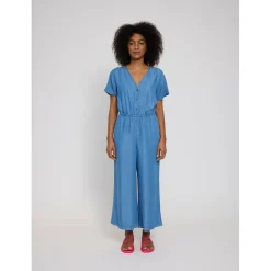 - Women's Wide Leg Tencel Jumpsuit - Jumpsuit><noscript><img width=