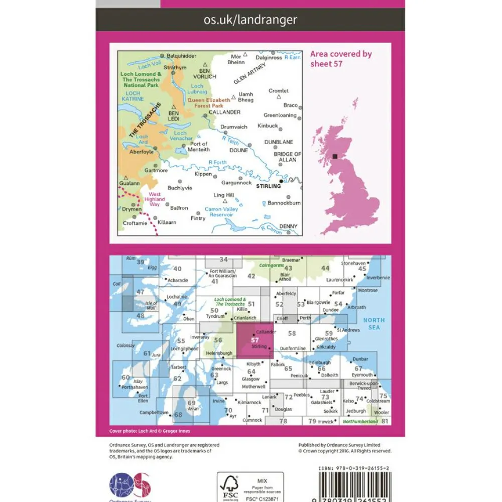 Ordnance Survey - Stirling / The Trossachs L057 - Wanderkarte^ Wanderkarten