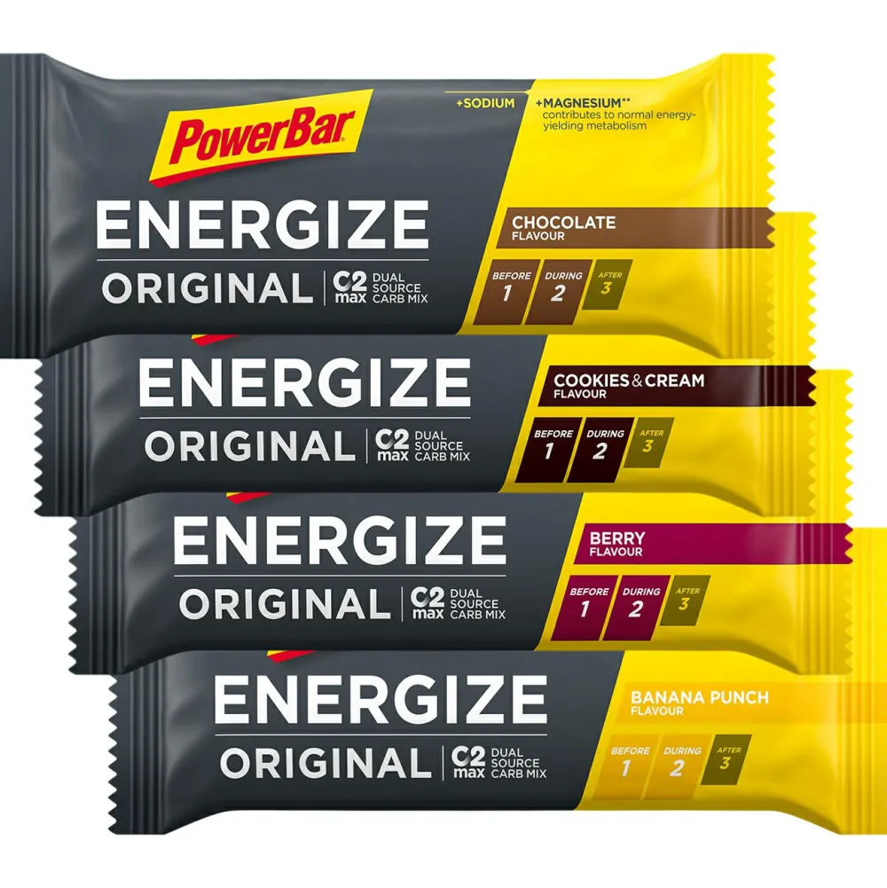 New - Energize 3+1 Multipack Choco/Cookies/Berry/Banana - Energieriegel Outdoor Lebensmittel|Outdoor-Küche
