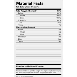 Rab - Solar Ultra 2 - Kunstfaserschlafsack