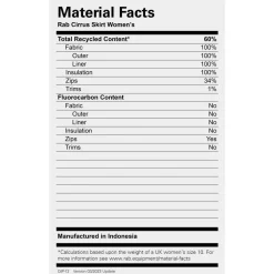 Rab - Women's Cirrus Skirt - Kunstfaserrock^ Wanderbekleidung