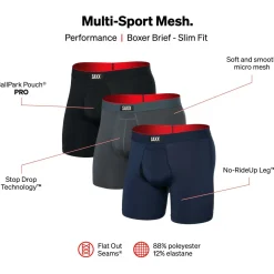 - Multi-Sport Mesh Boxer Brief Fly 3-Pack - Kunstfaserunterwäsche><noscript><img width=