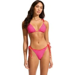 Seafolly - Women's Mesh Effect Tie Side Rio Pant - Bikini-Bottom