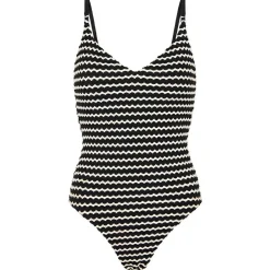 - Women's Mesh Effect V Neck One Piece - Badeanzug><noscript><img width=