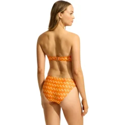 Seafolly - Women's Soundwave Ruched Side Retro Pant - Bikini-Bottom