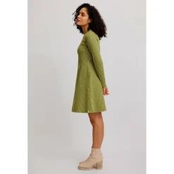 Clearance - Women's Gestricktes Swing-Kleid im Retro-Look - Kleid Alltagsbekleidung