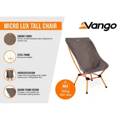 Vango - Micro Tall Lux Chair - Campingstuhl^ Campingstühle|Campingstühle